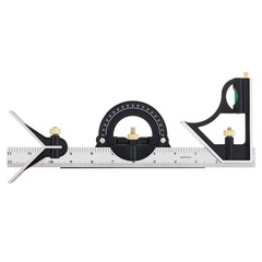 12″ Adjustable Sliding Combination Tri Square Ruler & Protractor Level Measure