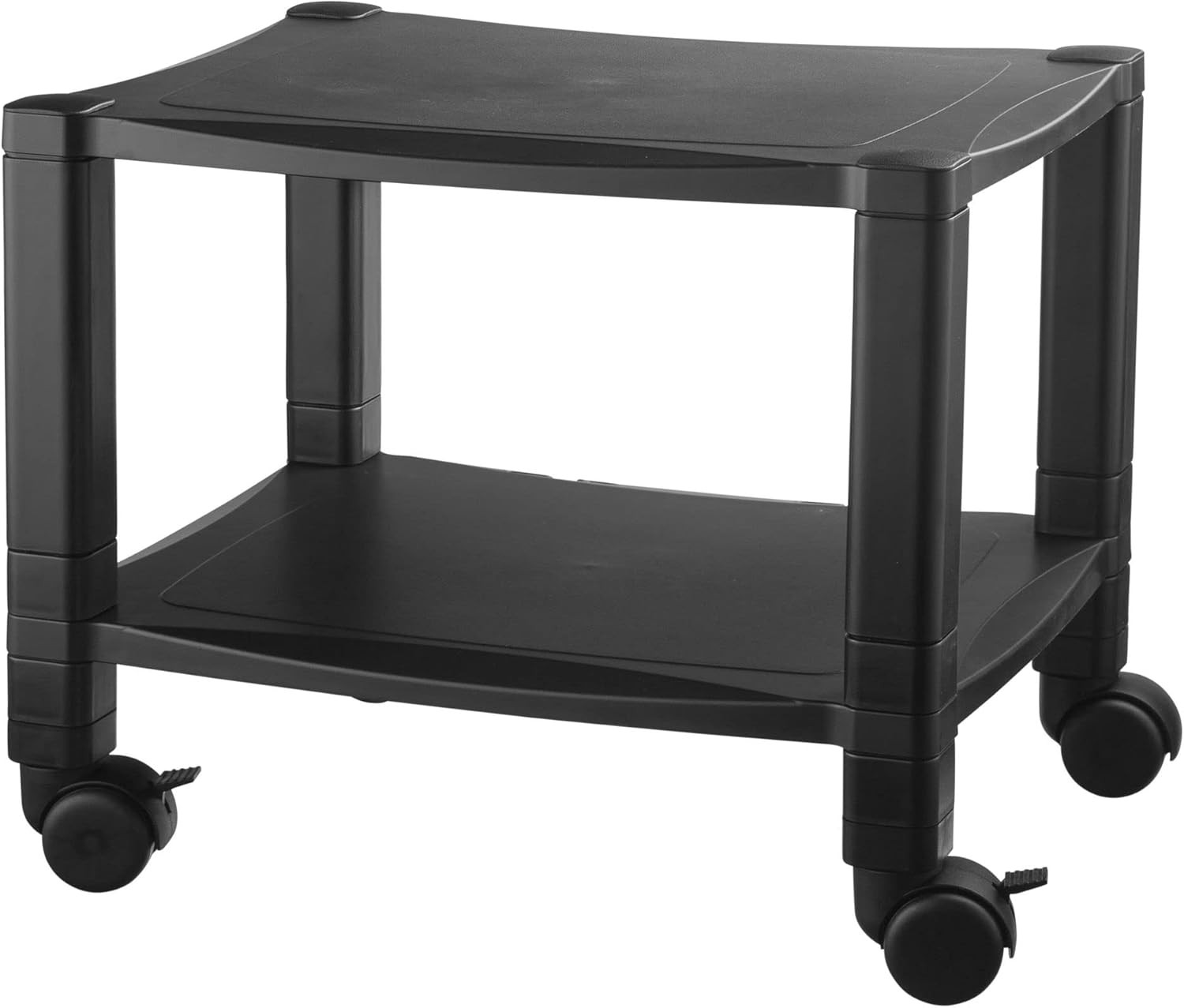 Mobile Printer Stand Cart, 2 Shelf with Drawer, Adjustable Height, Cable Managem gallery