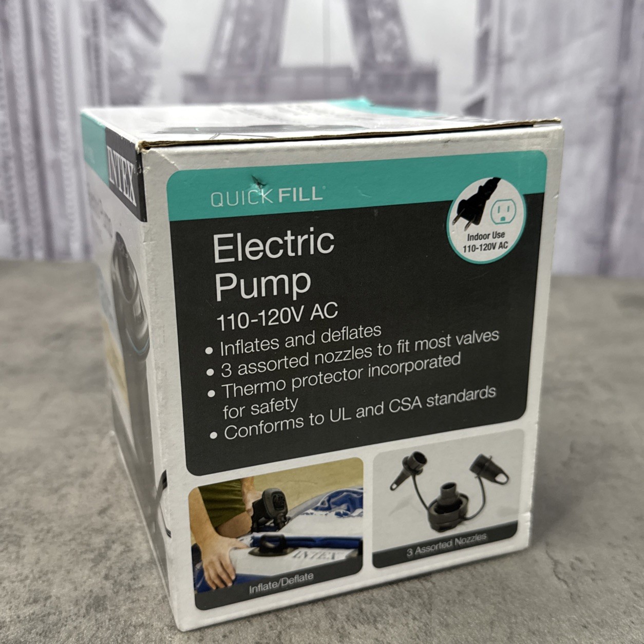 Intex Electric Air Pump Portable Quick-Fill for Air Mattresses 120v Ac Powered gallery