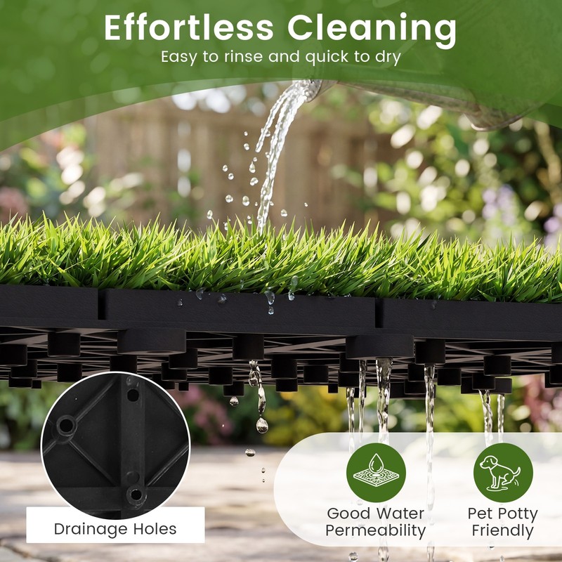 30PCS Interlocking Artificial Grass Tiles 12”x12” for Patio Balcony Backyard gallery