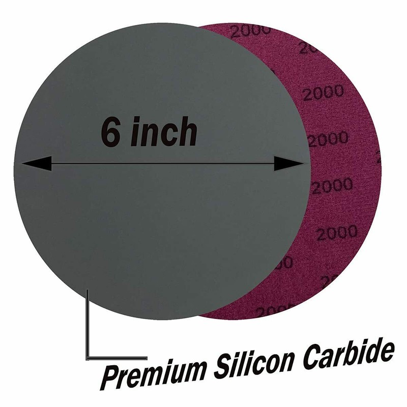 6inch Hook Loop Sanding Discs Wet Dry Sandpaper 600 800 1000 1500 2000 3000 Grit gallery
