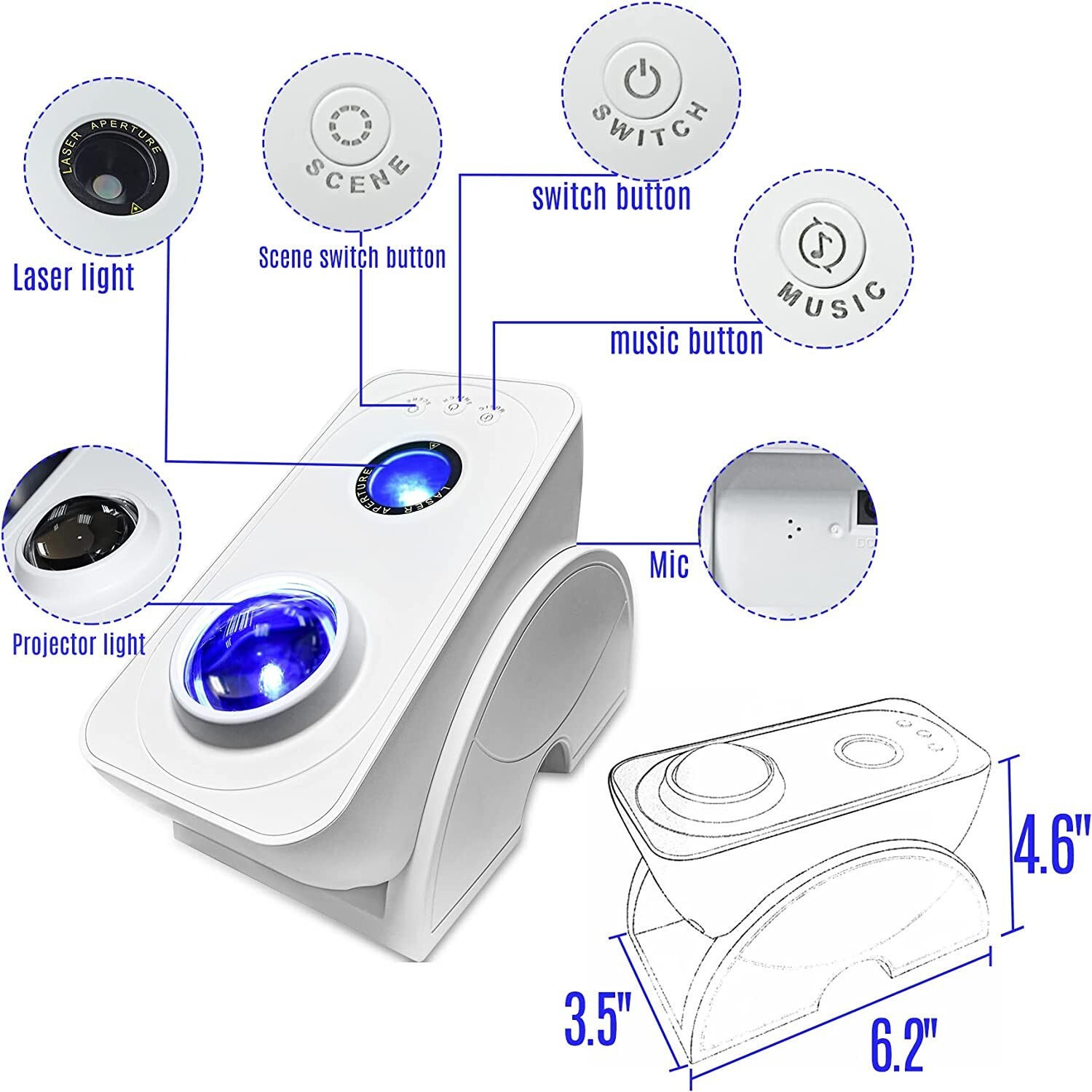 NUNET Smart Galaxy Star Projector App & Voice Controlled Night Light Nebula Sky gallery