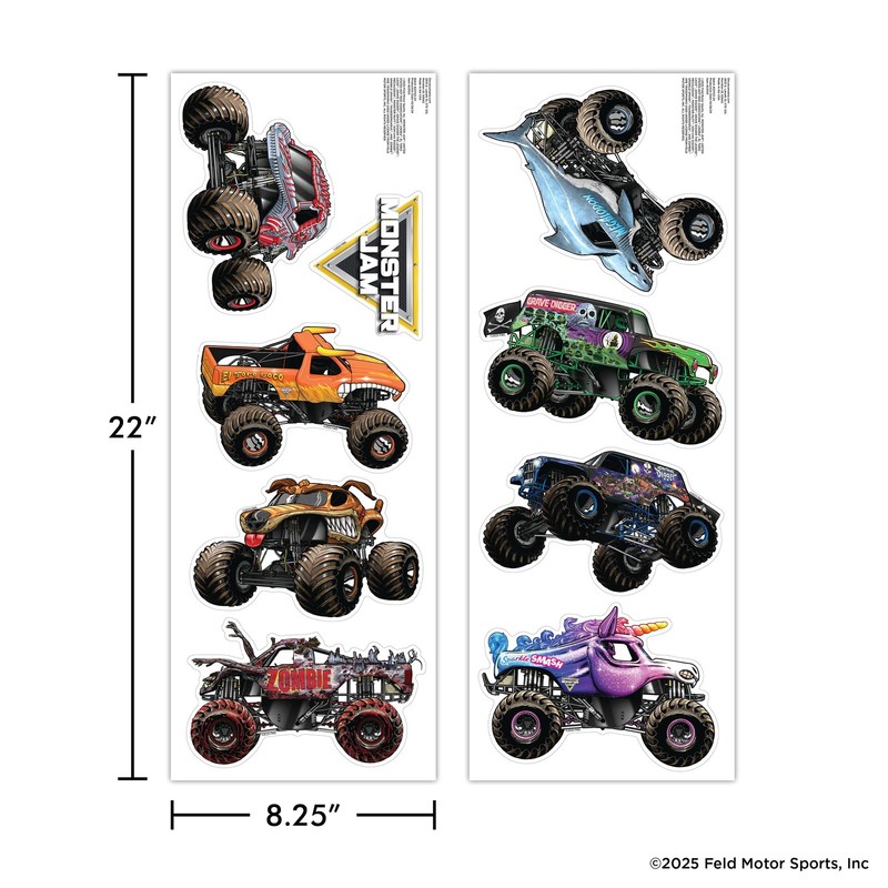 Monster Jam Trucks Wall Decals Pack - Grave Digger Son-Uva Digger El Toro Loc... gallery