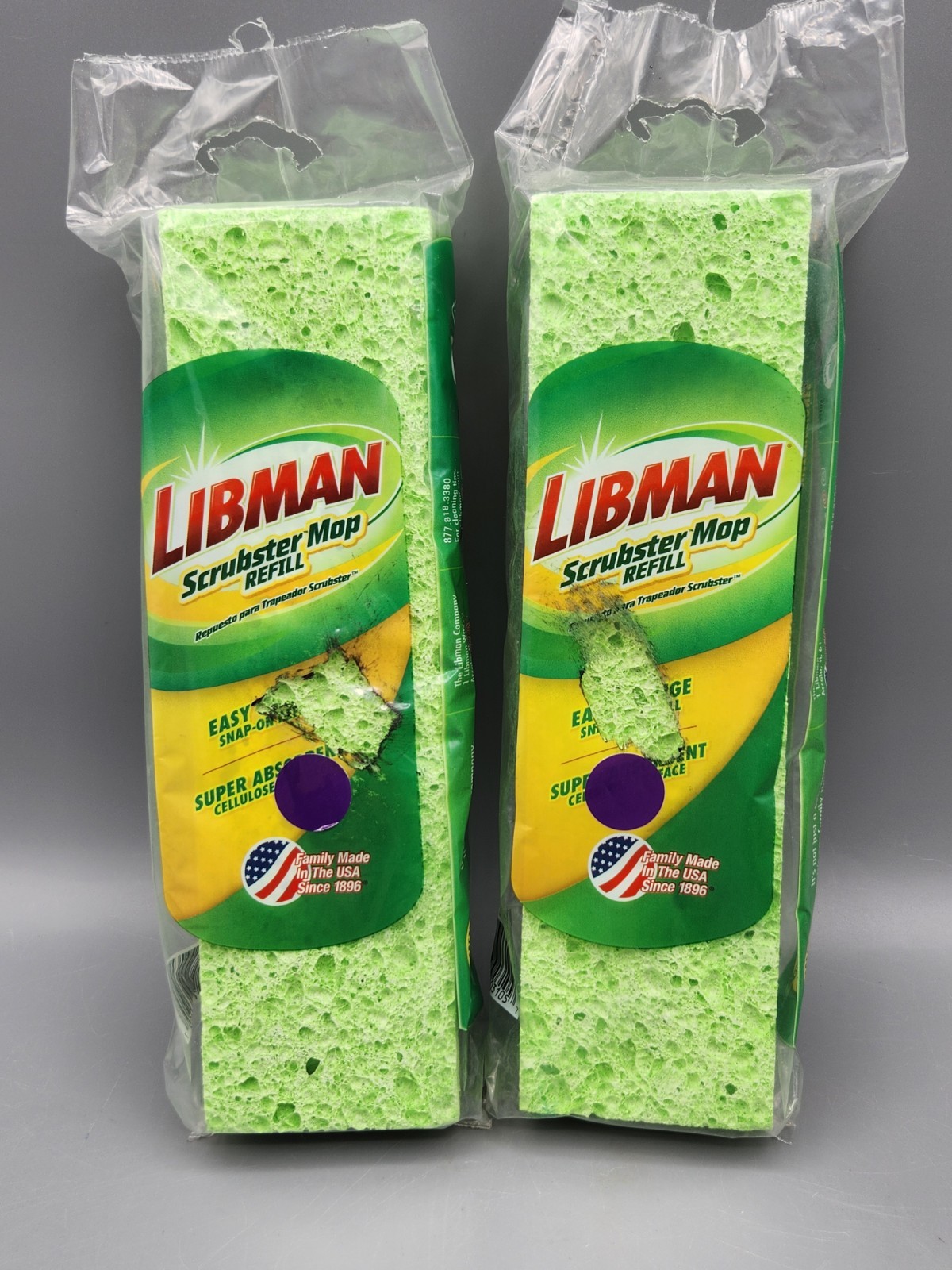 Libman Scrubster Mop Refill Easy Change Snap-On Absorbent Lot of 2 NIP gallery