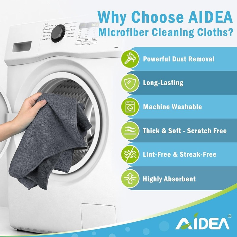 Durable Microfiber Cloths Set, Machine Washable, Perfect for Every Cleaning Need gallery