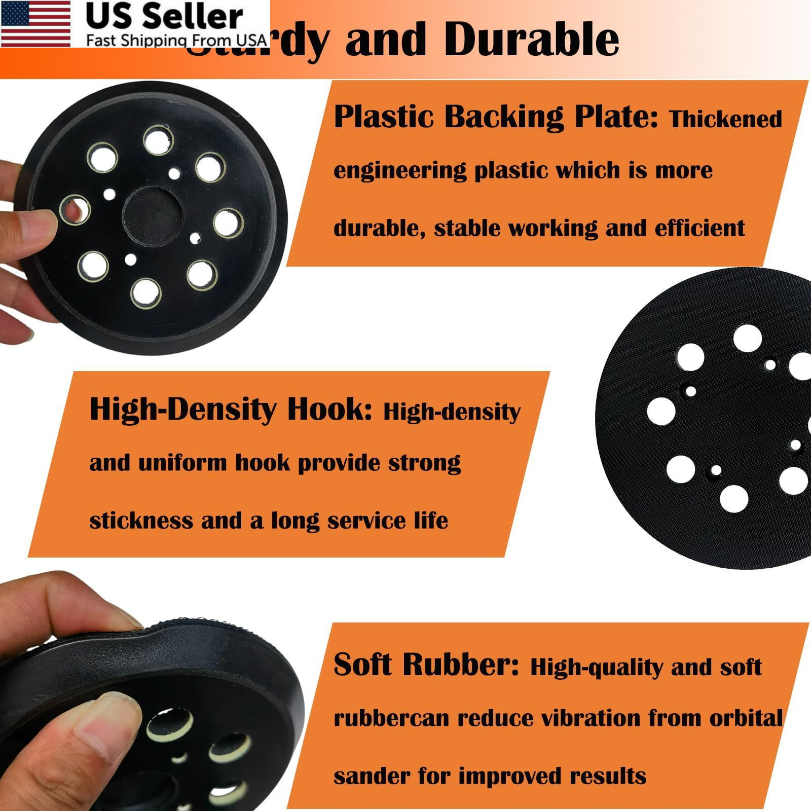 5" Hook and Loop Sander Pad for Ridgid R2600, R2601 Random 5 Inches, Black gallery