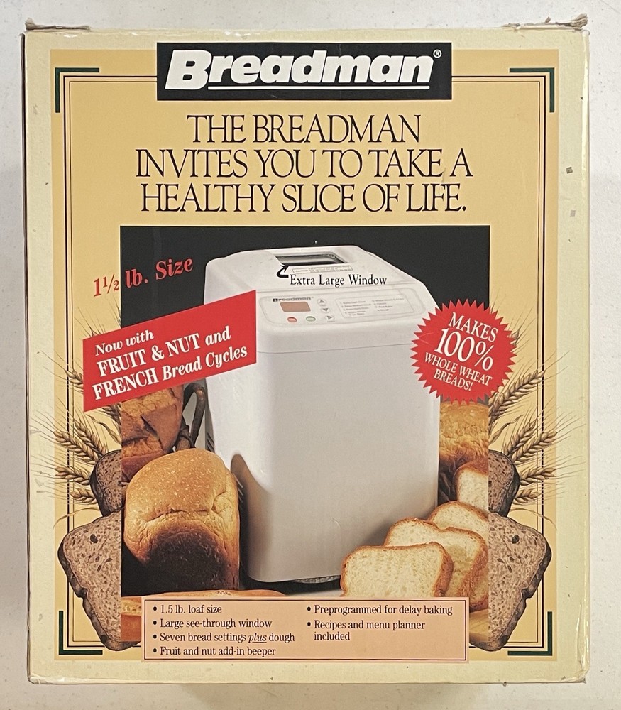 Breadman TR-440 Automatic Bread Maker 1.5 Lb Loaf Homemade Bread Machine