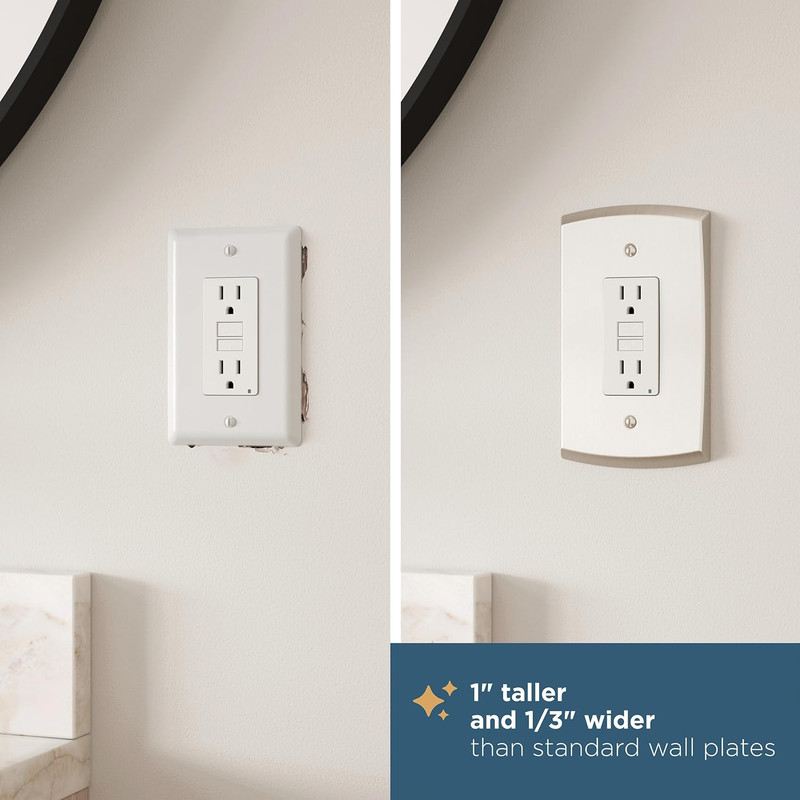 Soft Arch (2-Pack) Decorative Light Switch Covers Wall Plate Pure White 3-Gang O gallery