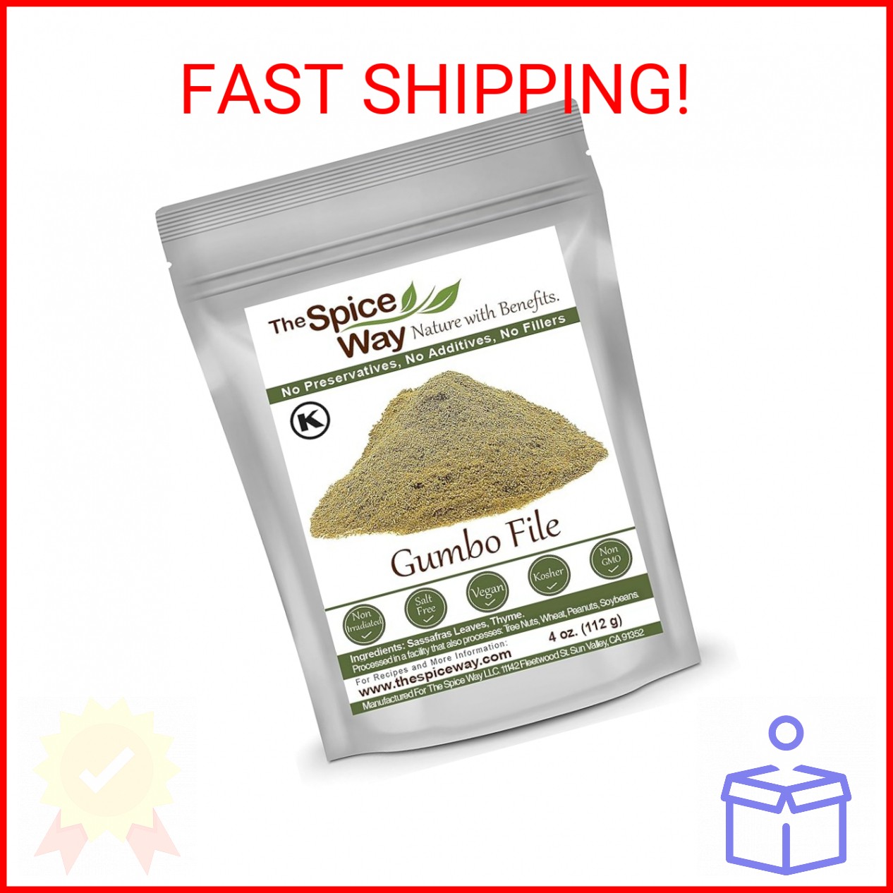 The Spice Way Gumbo File - (4 oz) Gumbo File Powder Made with premium ground Sas gallery