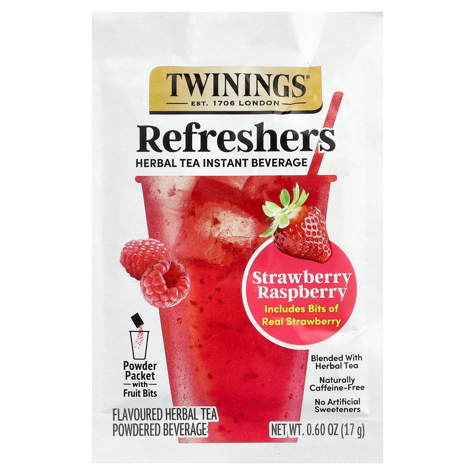 Refreshers, Herbal Tea Instant Beverage, Strawberry Raspberry, Caffeine Free, 5 gallery