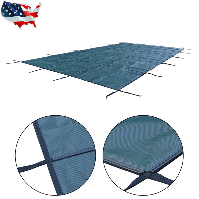 Inground Pool Cover Rectangle Winter Safety Mesh Pool Cover Home Swimming Pool gallery