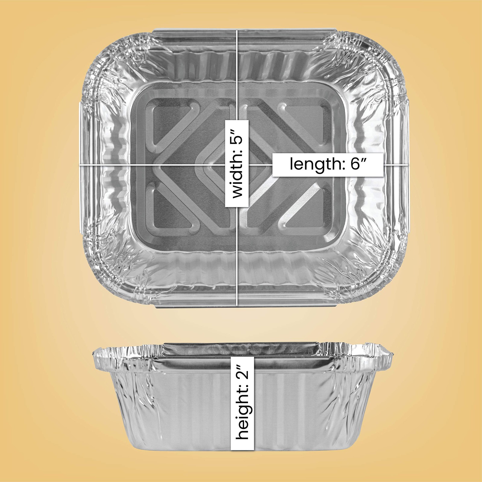 PLASTICPRO Disposable 1 LB Aluminum Takeout Tin Foil Baking Pans 5'' X 6'' X ... gallery