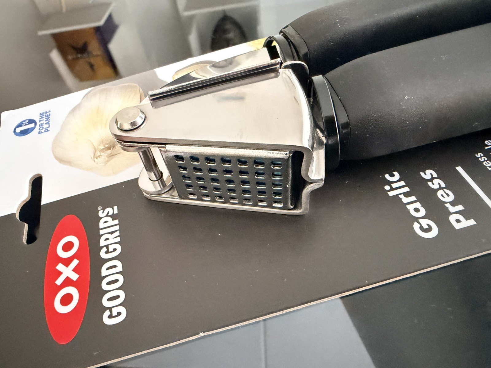 OXO Good Grips Garlic Press * High Quality Stainless Steel w/Black Rubber Grips gallery
