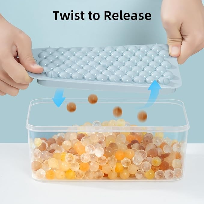 3 Pack Mini Ice Cube Trays with Lid & Bin Easy Release BPA Free gallery