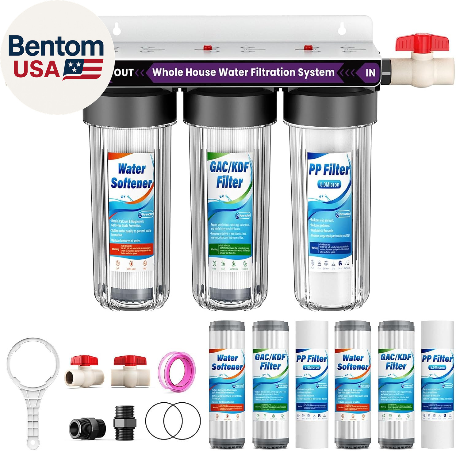 Whole House Water Filter System, 3-Stage Whole Home Water Softener System Highly gallery