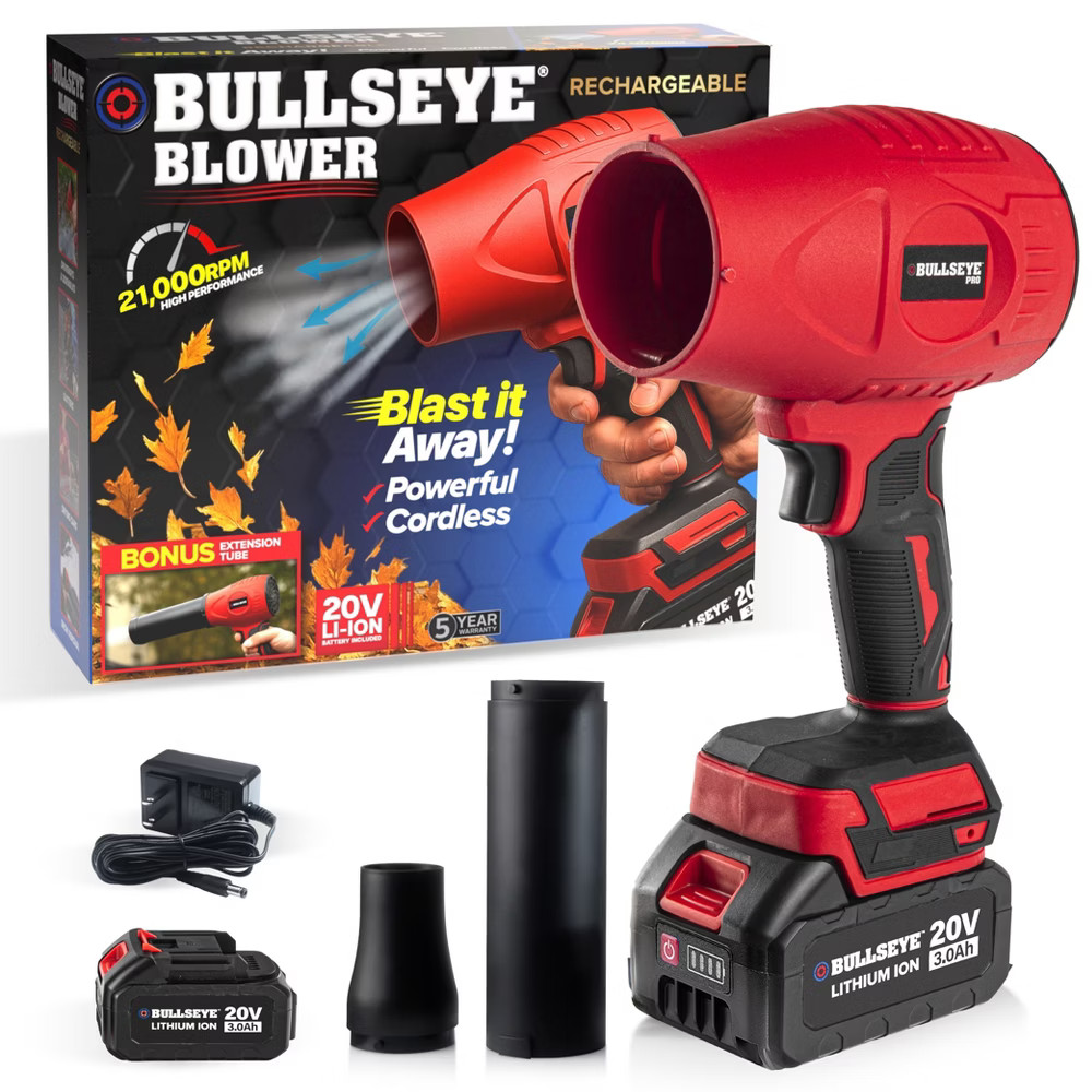 Bullseye Blower Cordless 20V Handheld Electric Leaf Dust Blower 24,000 RPM New gallery