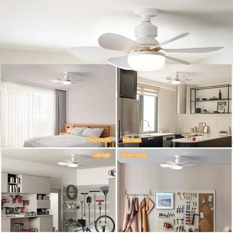 Socket Ceiling Fans With Lights And Remote- Socket Fan Light With Dimmable LED gallery