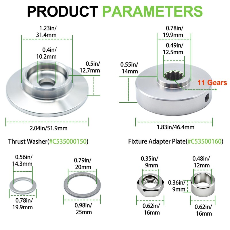 Stainless Steel Blade Hardware Kit for Echo SRM Trimmer, Adapter Plate SRM-225 gallery