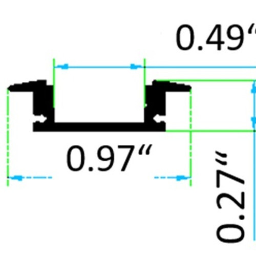 1/2" Recessed Mount Channel for LED Tape Lighting – Low-Profile Design gallery