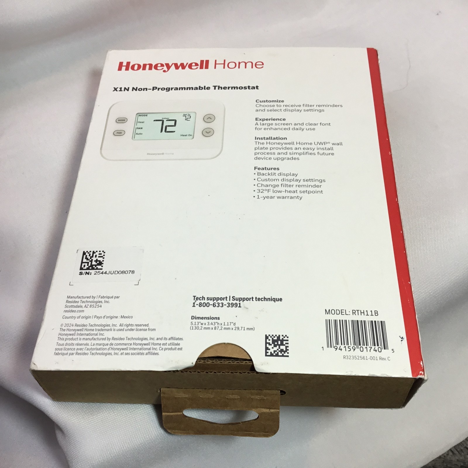 Honeywell Home RTH111B X1N Non-Programmable Thermostat 1H/1C Open Box gallery