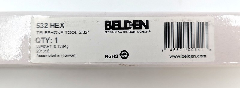 NOS! Belden Pedestal Tool, 5/32" Hex Security Booth Wrench, 9.5” Long gallery