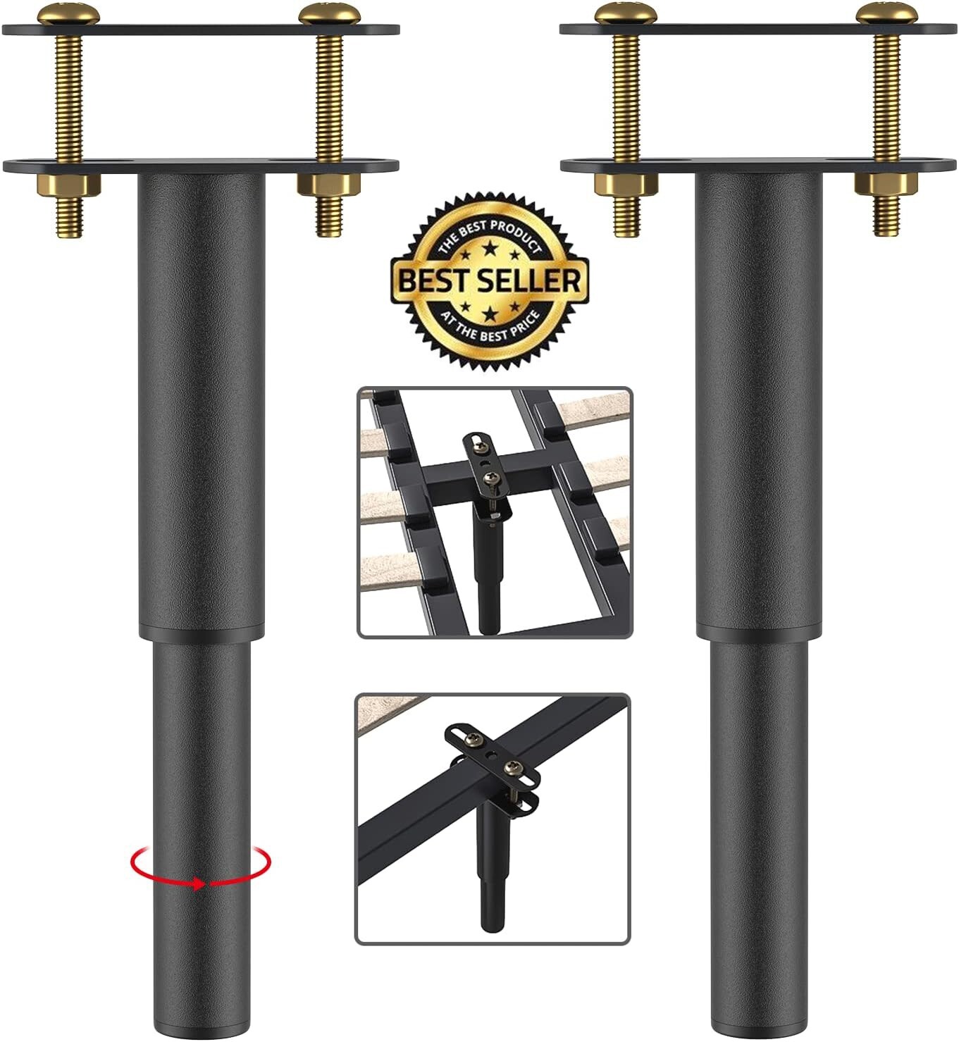 2 Pcs Stainless Steel Bed Support Legs, Adjustable 7" - 13" Bed Frame Support gallery