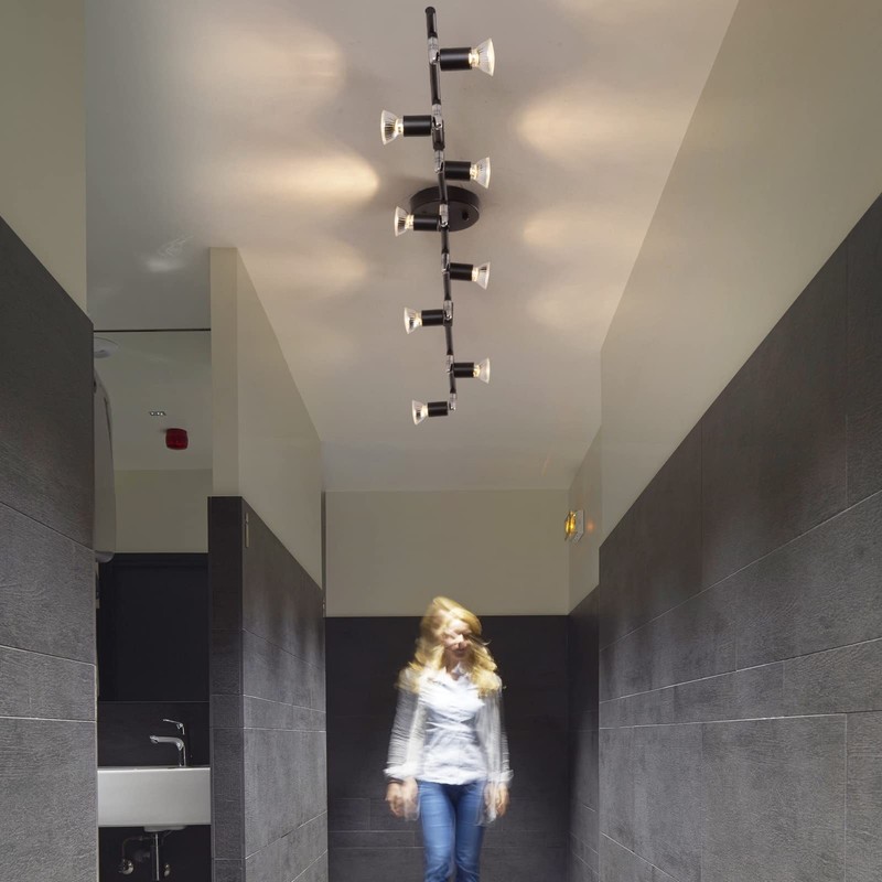 8-Light Ceiling Track Lighting Fixture,Swing arm GU10 Ceiling Light Black Matte gallery