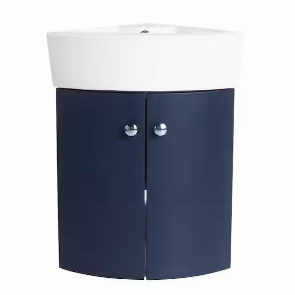 Wall Mounted Corner Single Bathroom Vanity New ARTCHIRLY With Ceramic Vanity Top gallery