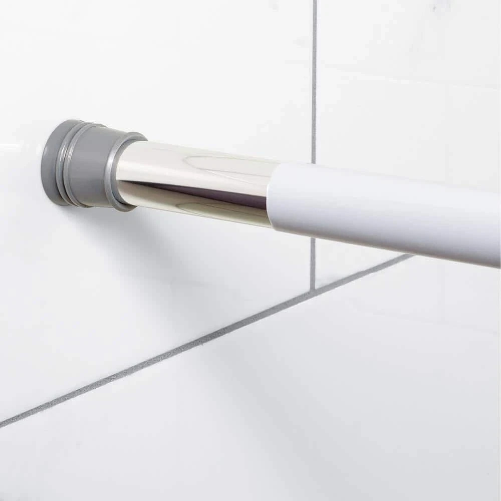 Adjustable 36-60 inch PVC Shower Rod Cover - White gallery