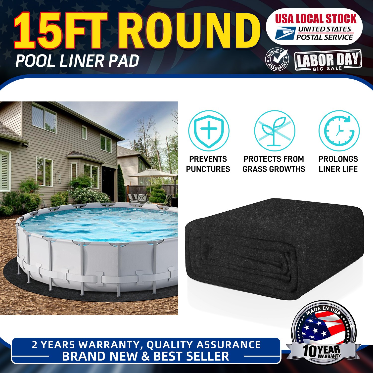 Durable 15Ft Round Aboveground Swimming Pool Floor Pad Above Ground Liner Guard gallery