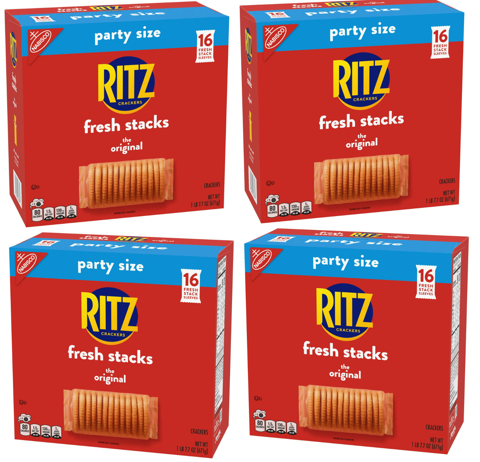 (4 pack) RITZ Fresh Stacks Original Crackers, Party Size, Travel Snacks,23.7 oz gallery