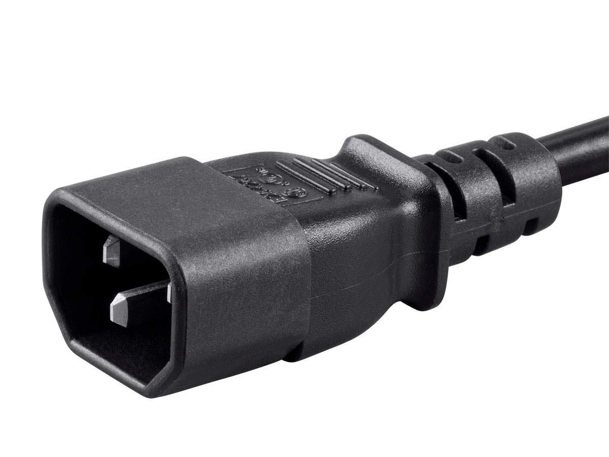 Monoprice Extension Cord - IEC 60320 C14 to 60320 C13, 13 5 Feet, Black gallery