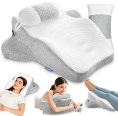 Multi-Positional Wedge Pillow for Stomach Sleepers, Scientific Zoning Design for