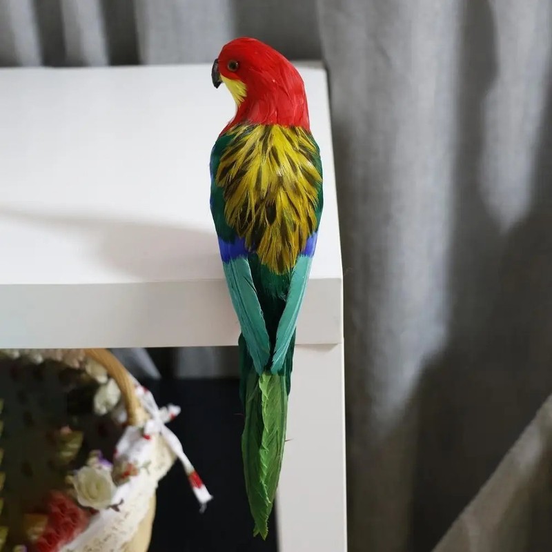 Artificial Parrot Figurines Feather Parrot Macaw Large Simulation Parrot Statue gallery