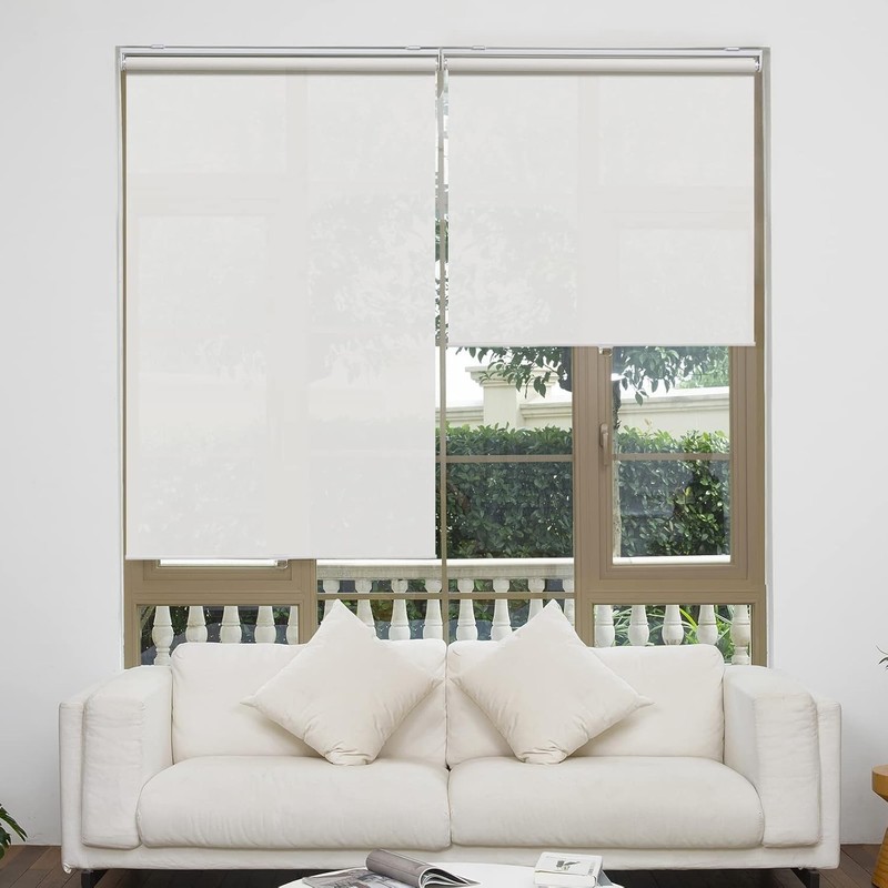 Cordless Roller Shades for Windows Light Filtering Shades with 5% Openness Solar gallery