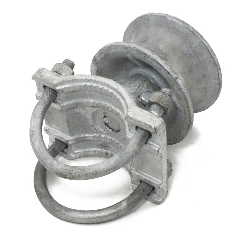 (4-Pack) 4" Round Post x 2 1/2" Round Gate Frame Steel Cantilever Roller gallery