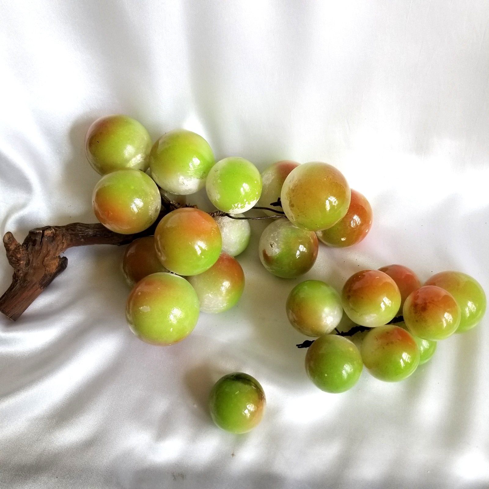 Large Vintage Alabaster Stone Green Brown Grapes clusters gallery