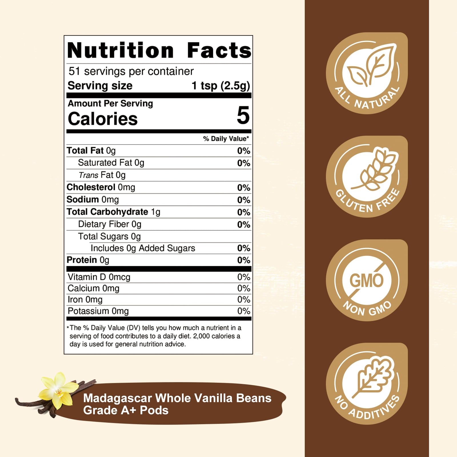Pure Madagascar Vanilla Powder 4.5 oz, A+ Grade Whole Bean Ground Fine Gourme... gallery