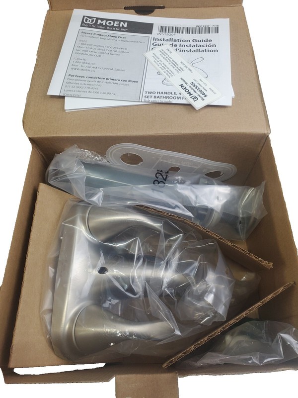 Moen Adler 84603SRN Two-Handle Centerset Bathroom Faucet with Pop-Up Drain gallery