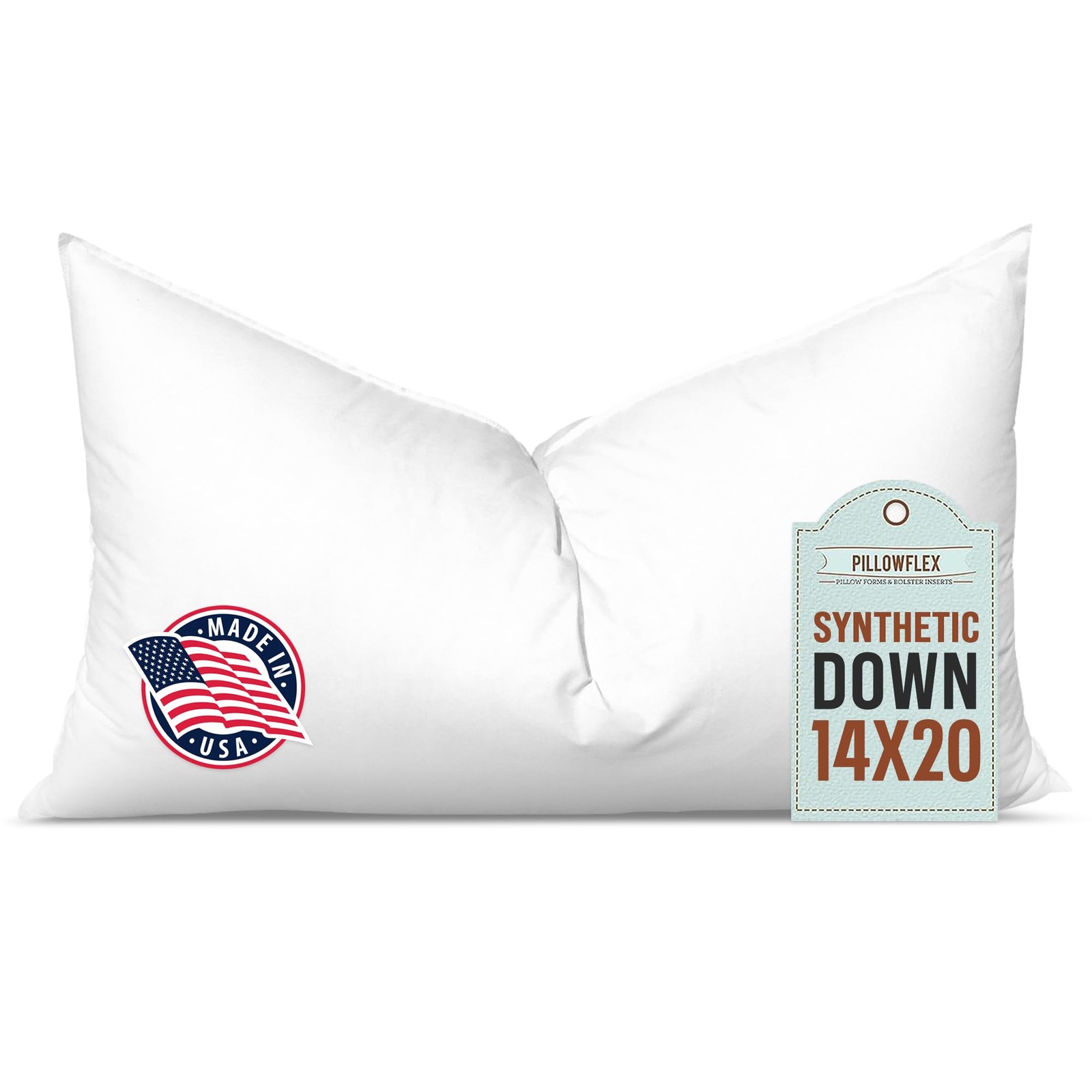 Pillow Insert 14x20 Synthetic Down Alternative Ultra Soft White Lumbar Small gallery
