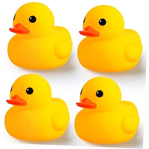4 Pcs 7 Inches Large Yellow Rubber Ducks Large Bath Squeak Duck Float Bath gallery