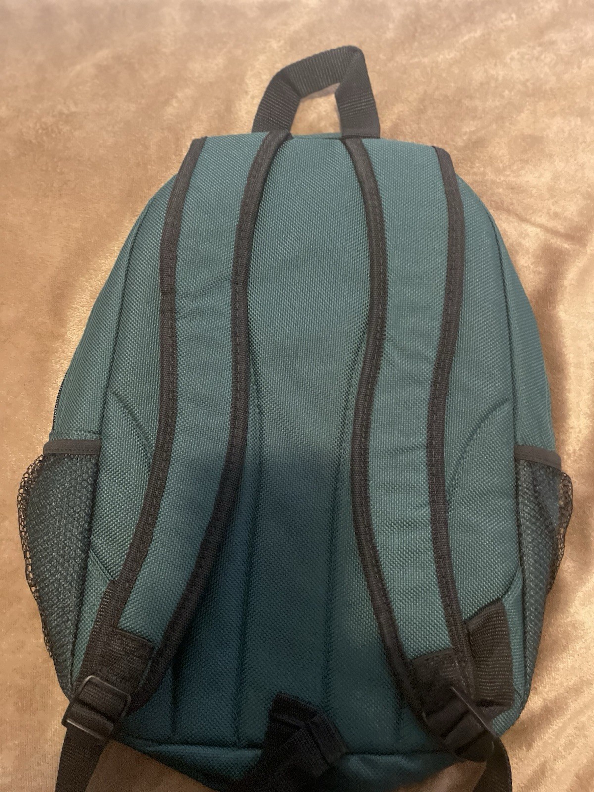 Embark Green Black Hiking Backpack Polyester Padded Mesh Side Pockets 17x13 5