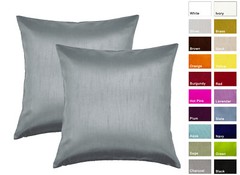 Aiking Home Solid Faux Silk Decorative Euro Sham / Pillow Cover ( Set of 2 )