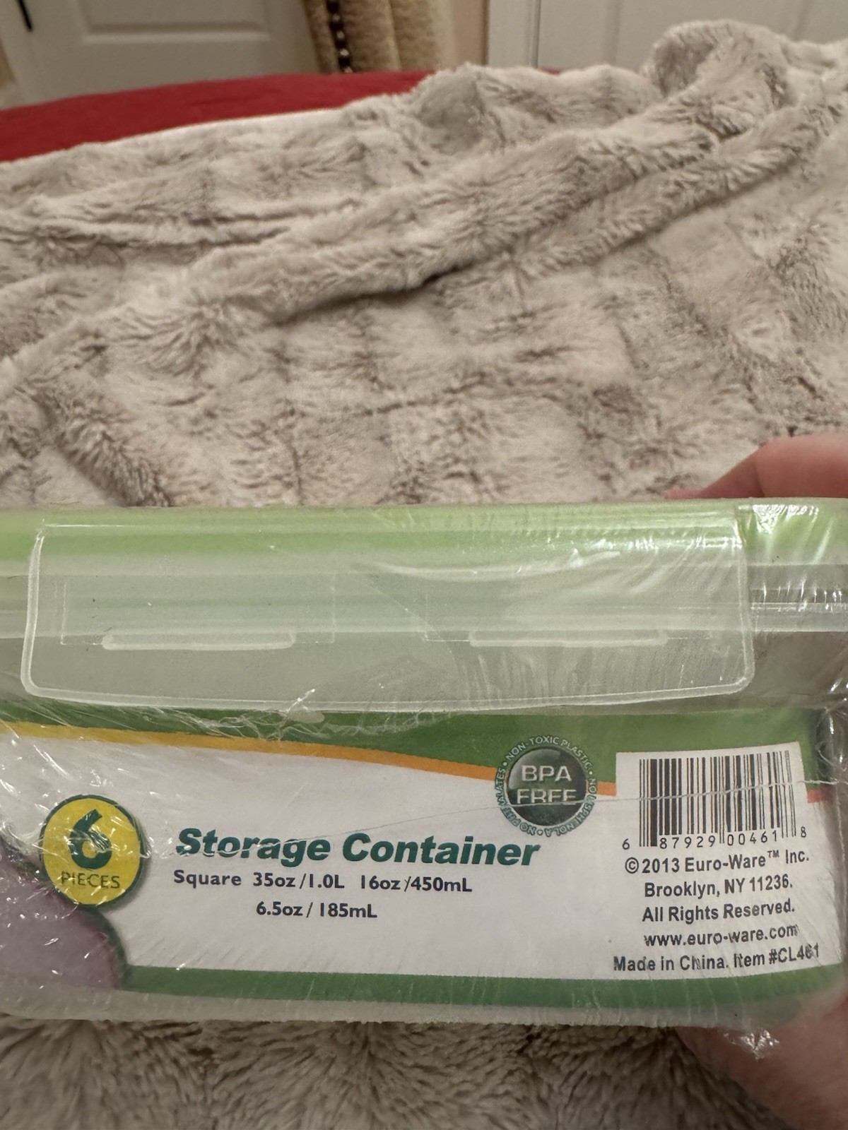 Click & Lock Containers Square Storage Set of 3 Clear/Green BPA Free, New Sealed gallery
