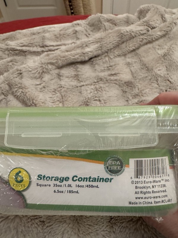 Click & Lock Containers Square Storage Set of 3 Clear/Green BPA Free, New Sealed gallery