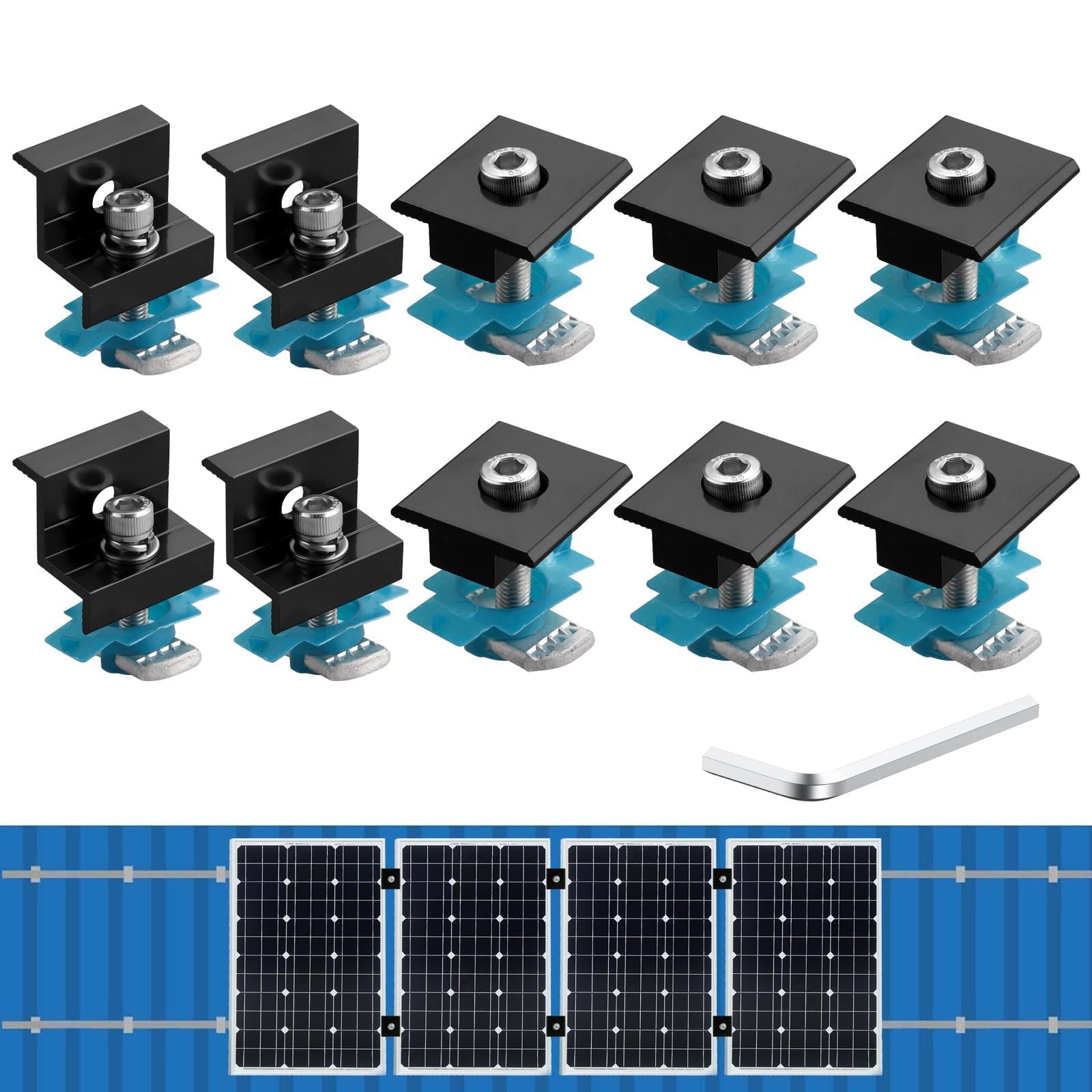 10 PCS Solar Panel Mounting Brackets for Unistrut, Aluminium 30mm/35mm 6 x T-... gallery