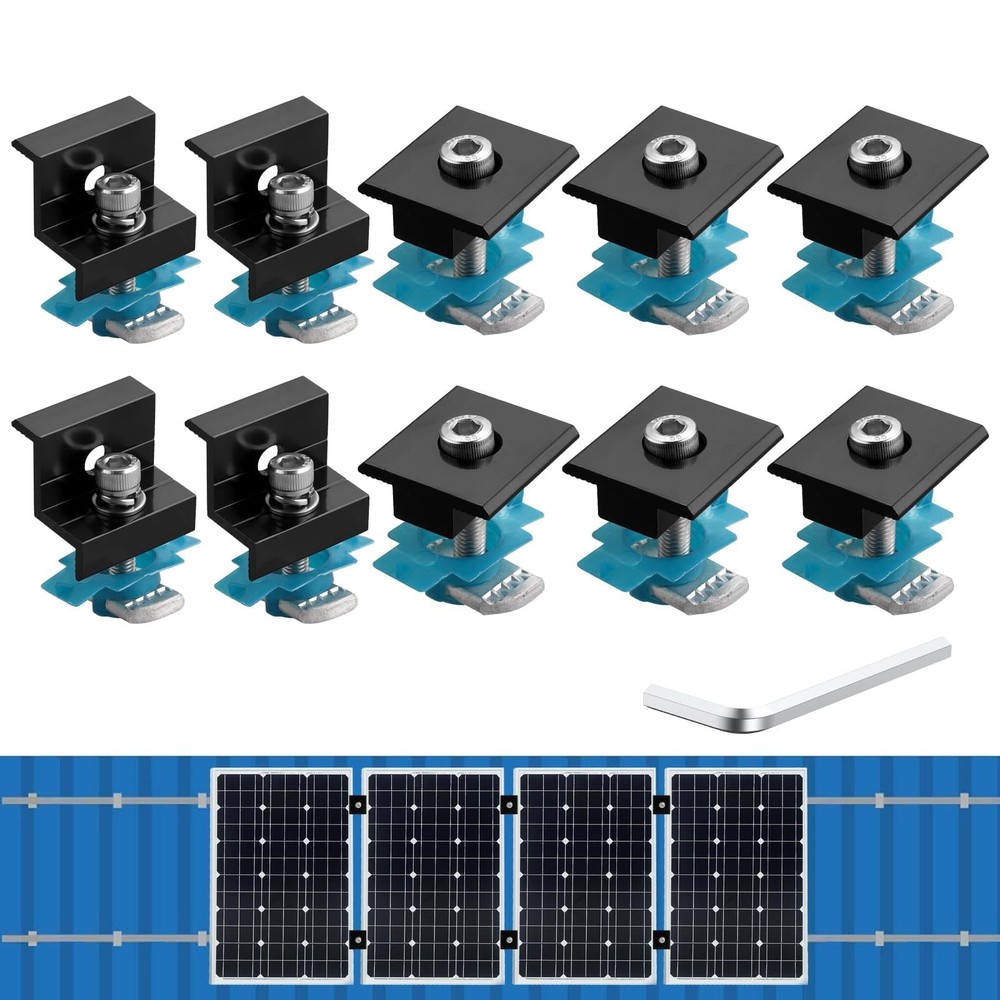 10 PCS Solar Panel Mounting Brackets for Unistrut, Aluminium 30mm/35mm 6 x T-...