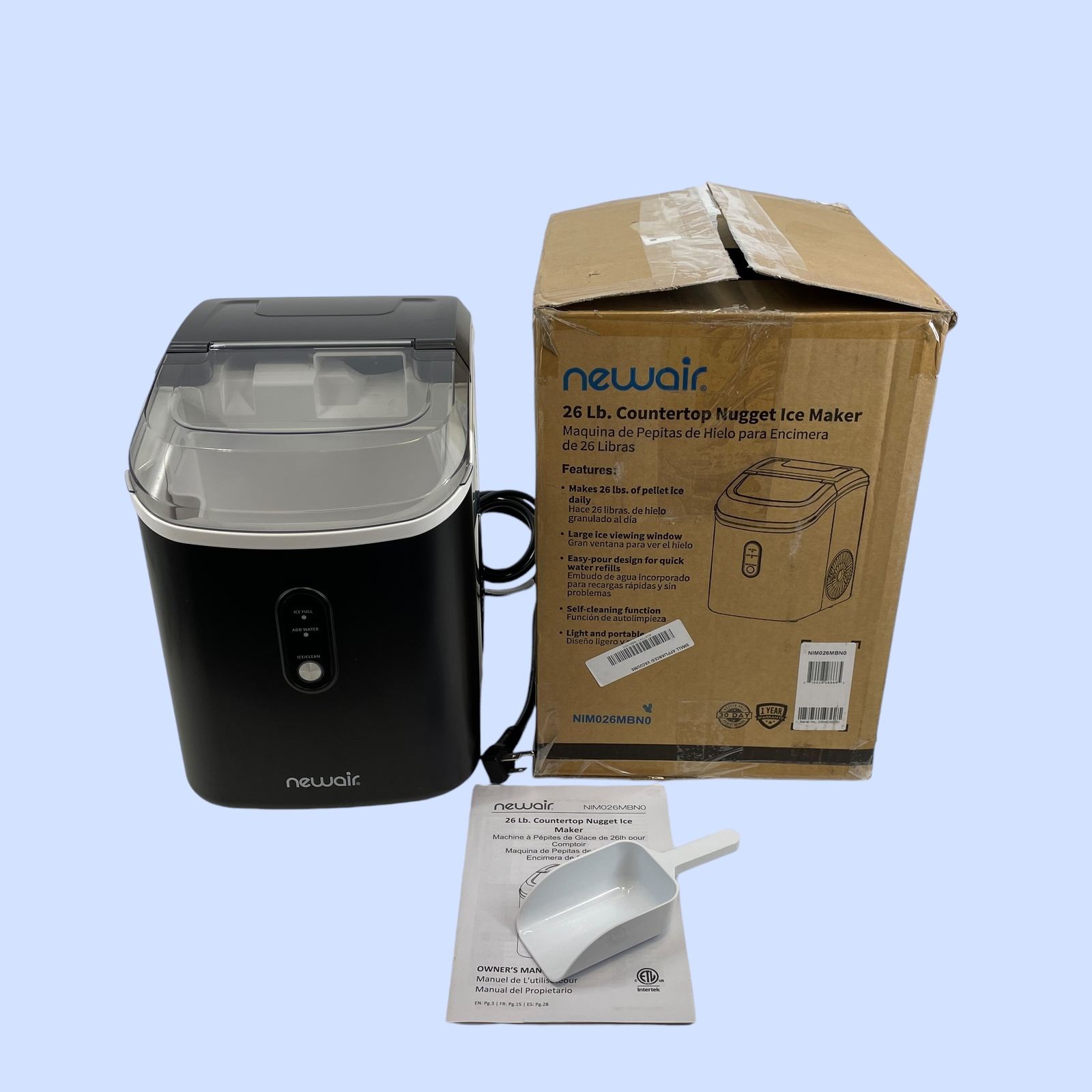 NewAir 26 lb Countertop Nugget Ice Maker NIM026MBN0 Black #NO6665 gallery