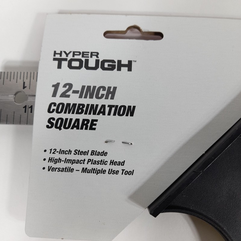 Hyper Tough 12-Inch ADJUSTABLE COMBINATION SQUARE + BUBBLE LEVEL Metric Standard gallery