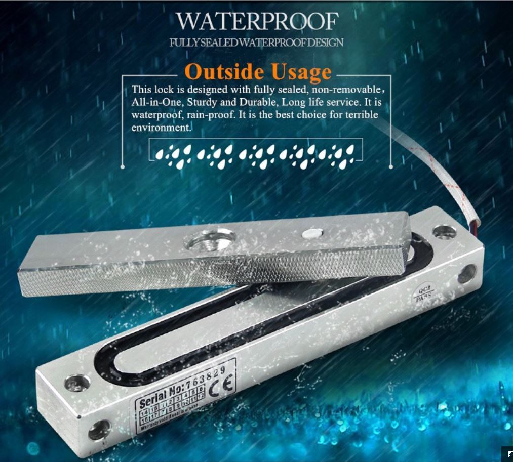 Sinoli 110KG/240LB 12/24V Weatherproof Magnetic Gate Lock Security Acces Control gallery